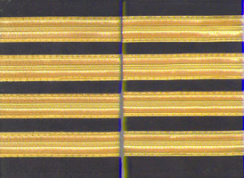 Set of two 4 gold bar Epaulettes with black background. ( 13 mm bar) 